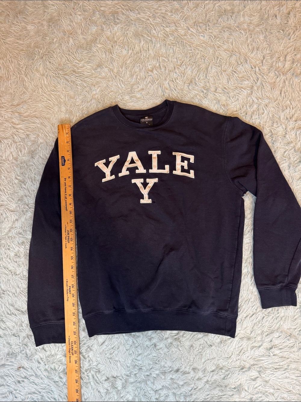 Colosseum Navy Crewneck with White Yale Appliqué